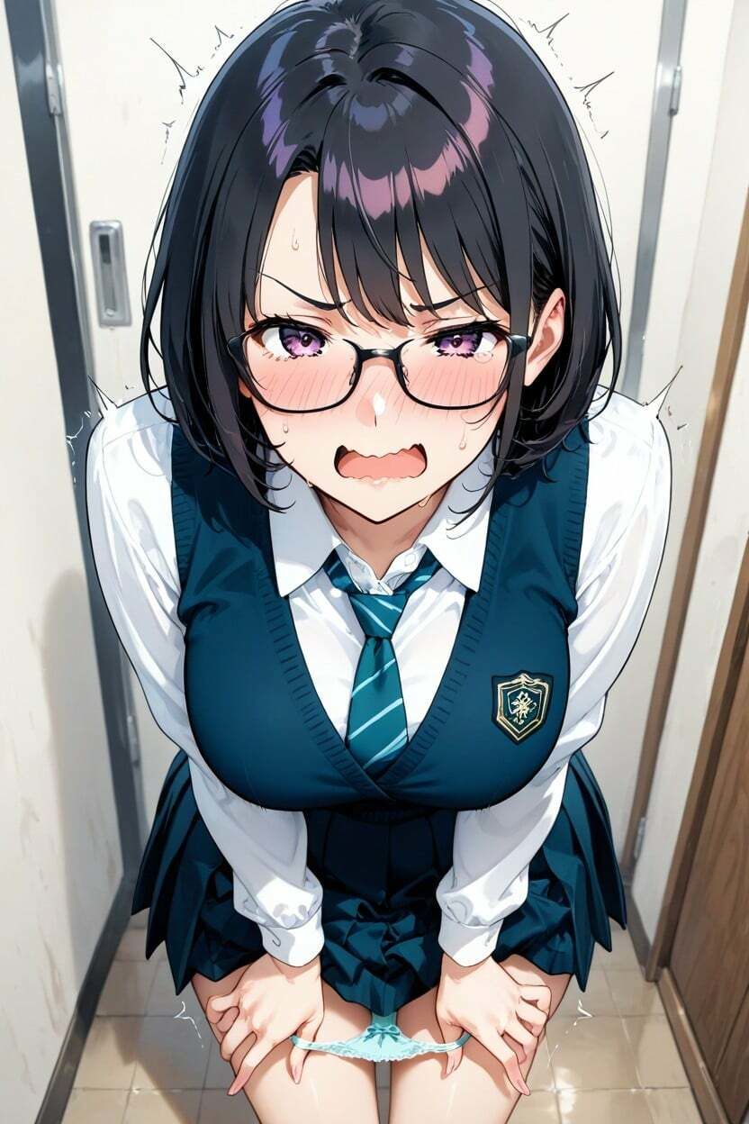 100枚収録】真面目なメガネ委員長の淫らな放課後…！清楚制服美女の秘め事パンツ見せ＆絶頂顔画像集 Vol.4  「ねぇ、眼鏡の奥の私の目……どんなふうに見えてる？」 サンプル画像2