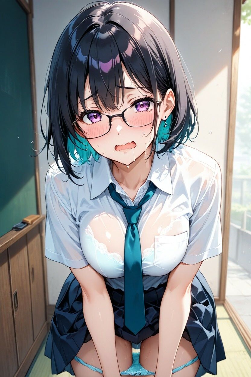 100枚収録】真面目なメガネ委員長の淫らな放課後…！清楚制服美女の秘め事パンツ見せ＆絶頂顔画像集 Vol.4  「ねぇ、眼鏡の奥の私の目……どんなふうに見えてる？」 サンプル画像3