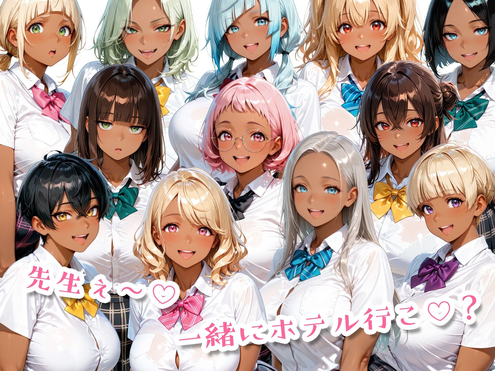 12人のムチムチ黒ギャル生徒と制服プレイ サンプル画像10