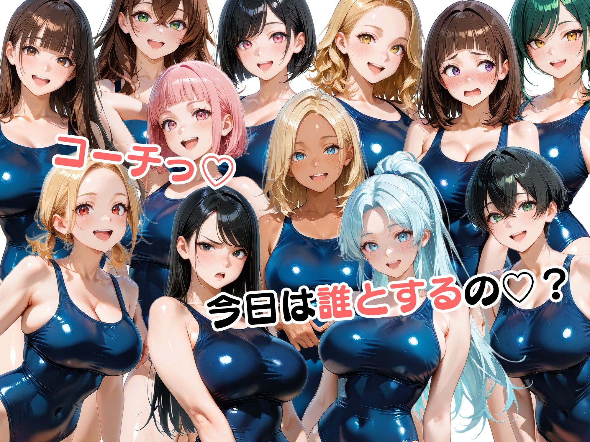 12人の爆乳スク水水泳部と毎日ヤリ放題なコーチ生活 サンプル画像10