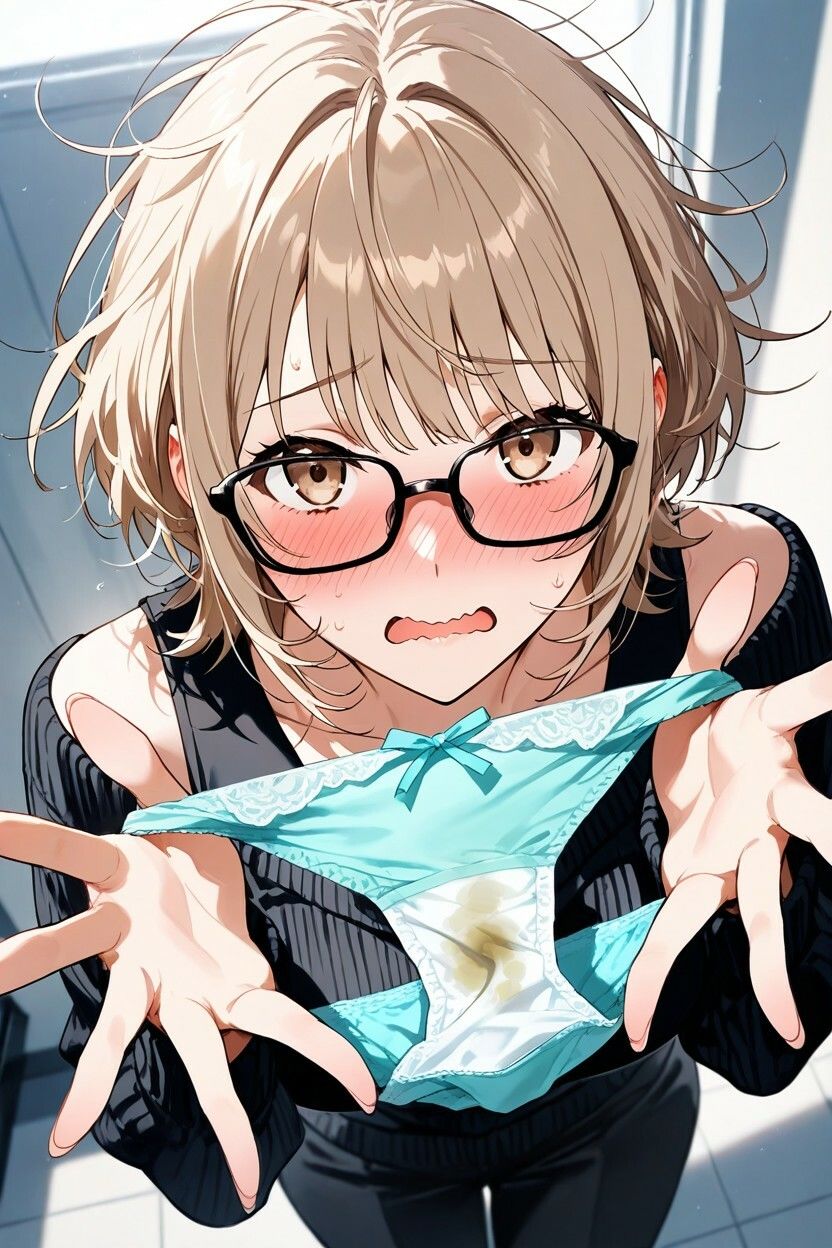200枚＋PDF】清楚系メガネ女子大生の秘められた決壊 ── 柔らかな茶髪に広がる絶望のシミ ── お漏らし＆シミ付きパンツ特化集 サンプル画像5