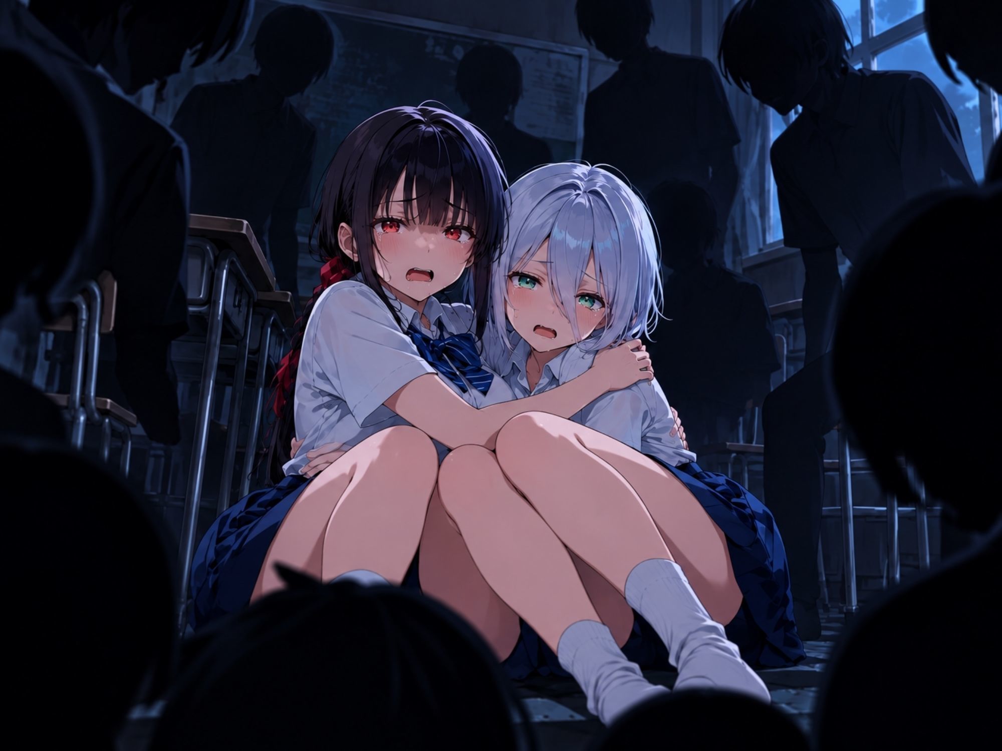 2人の狙われたJK 性奴●化計画【総集編】【セリフ付き】（真白・黒羽） サンプル画像8