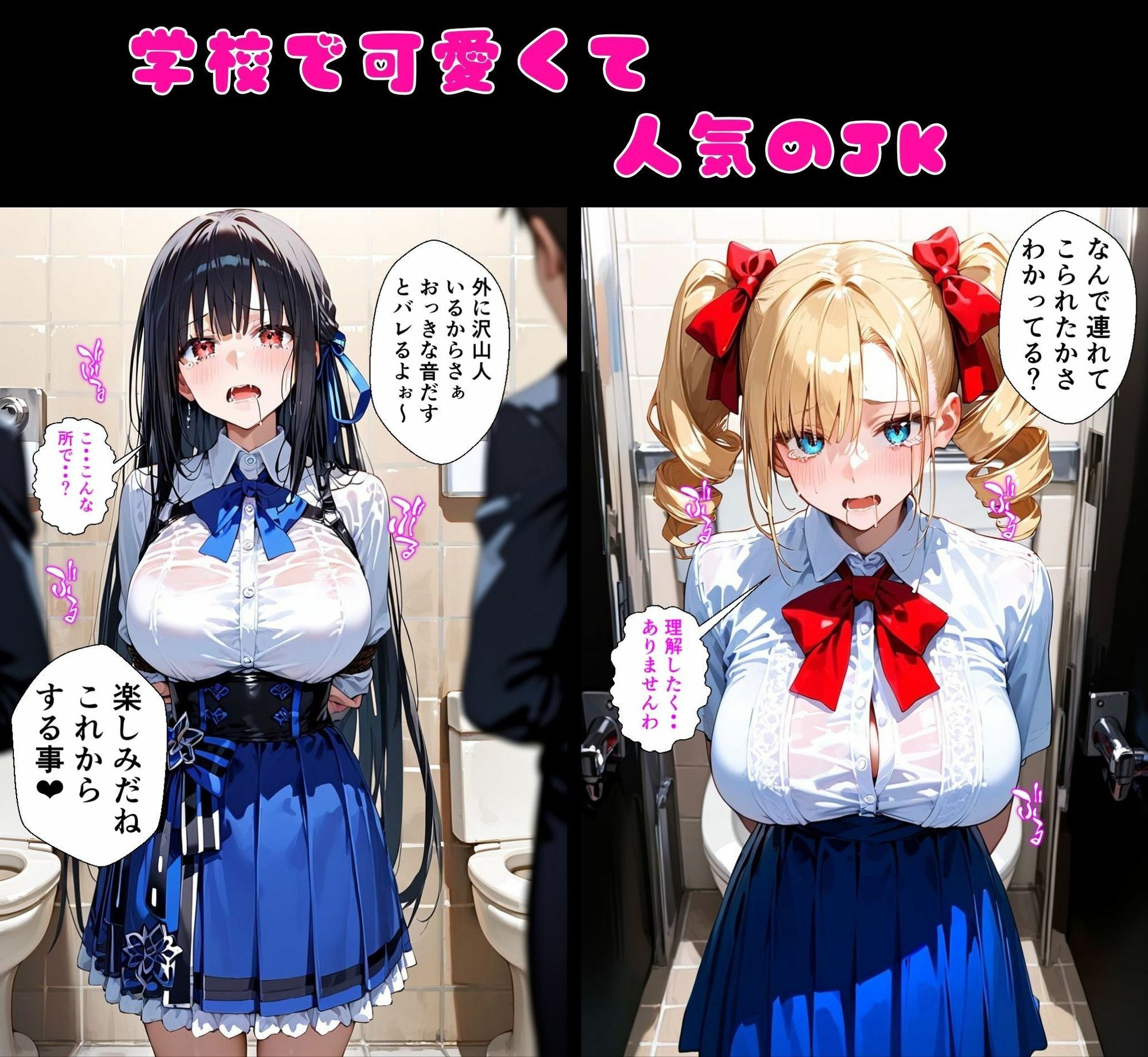 2人の狙われたJK 性奴●化計画【肉便器編】（リサ・アイリス） サンプル画像2