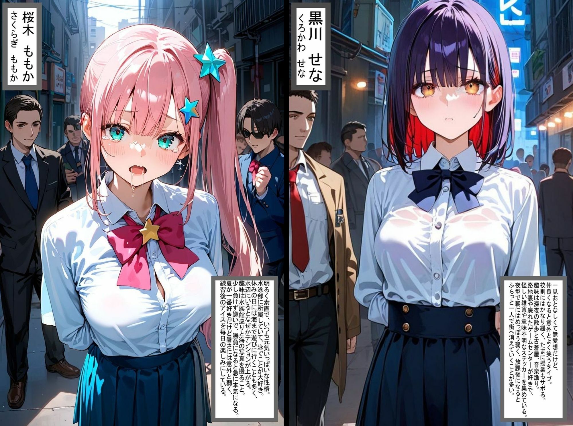 2人の狙われたJK 性奴●化計画【路地裏編】（ももか・せな） サンプル画像1