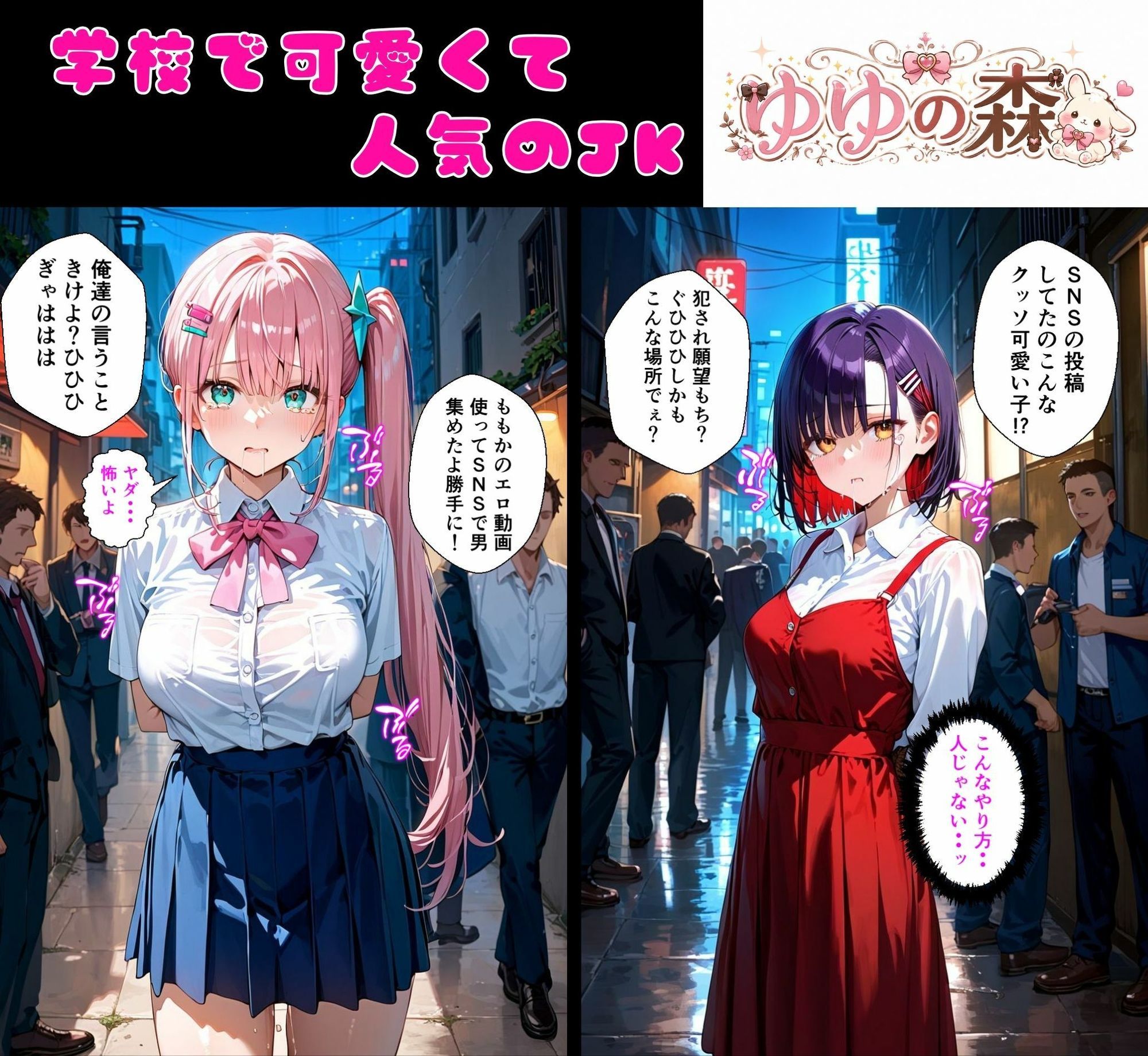 2人の狙われたJK 性奴●化計画【路地裏編】（ももか・せな） サンプル画像2