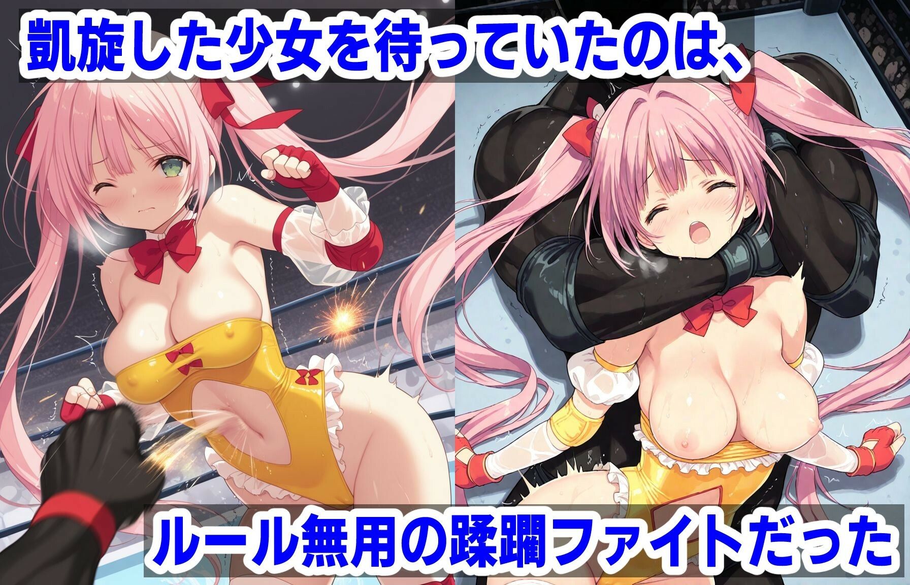 AI敗北少女CG集 水着剥ぎデスマッチ キュー〇ィー金〇（レッスル〇ンジェルス） サンプル画像1