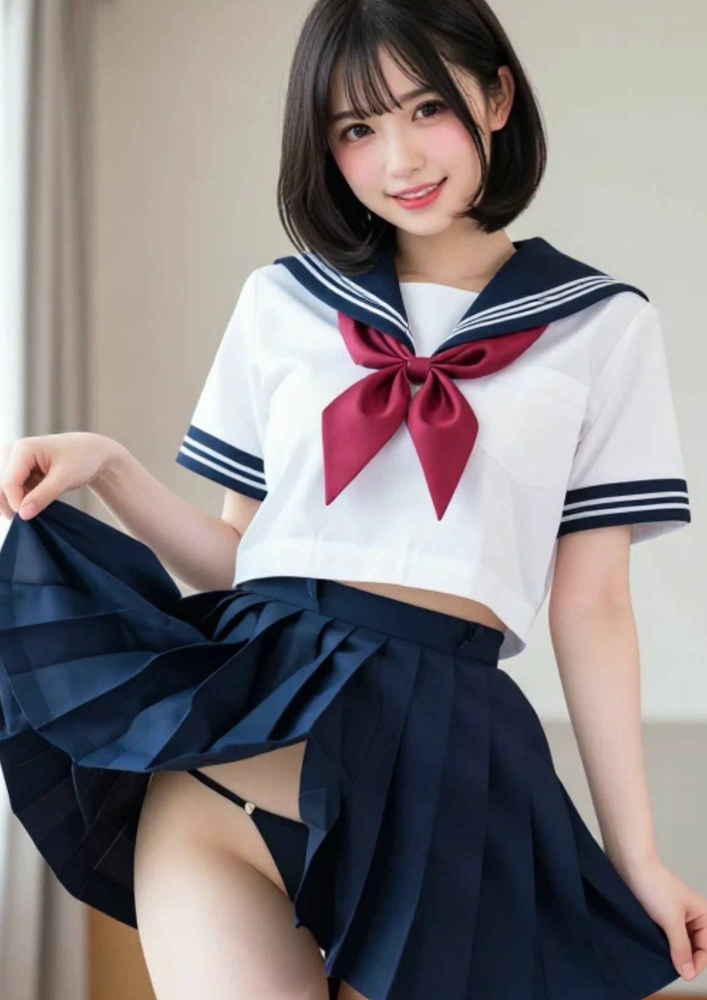 AI美女写真集VOL.4 ショートヘアお姉さん「AIななみ」のコスプレ画像集♪ サンプル画像7