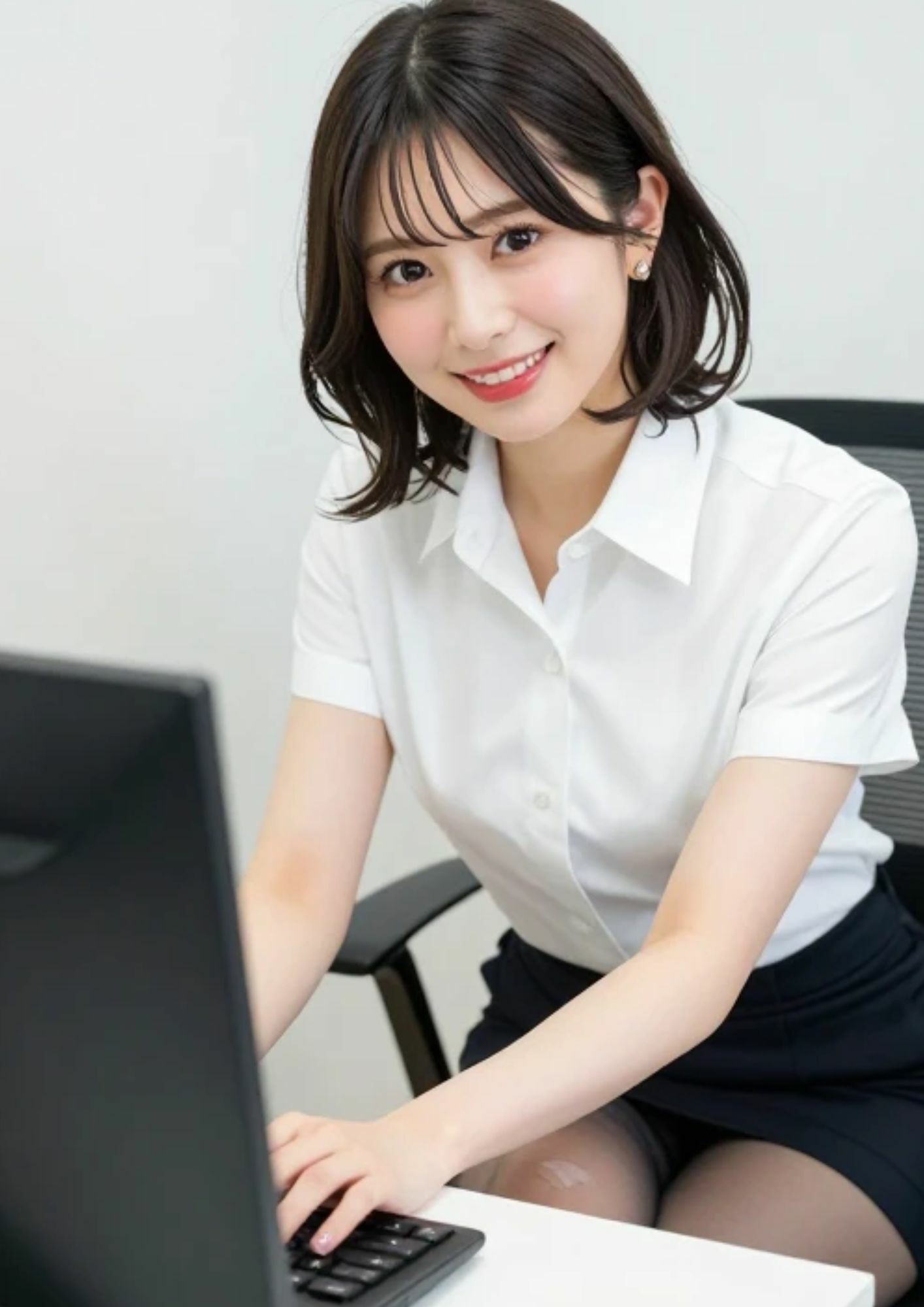 AI美女写真集VOL.4 ショートヘアお姉さん「AIななみ」のコスプレ画像集♪ サンプル画像9