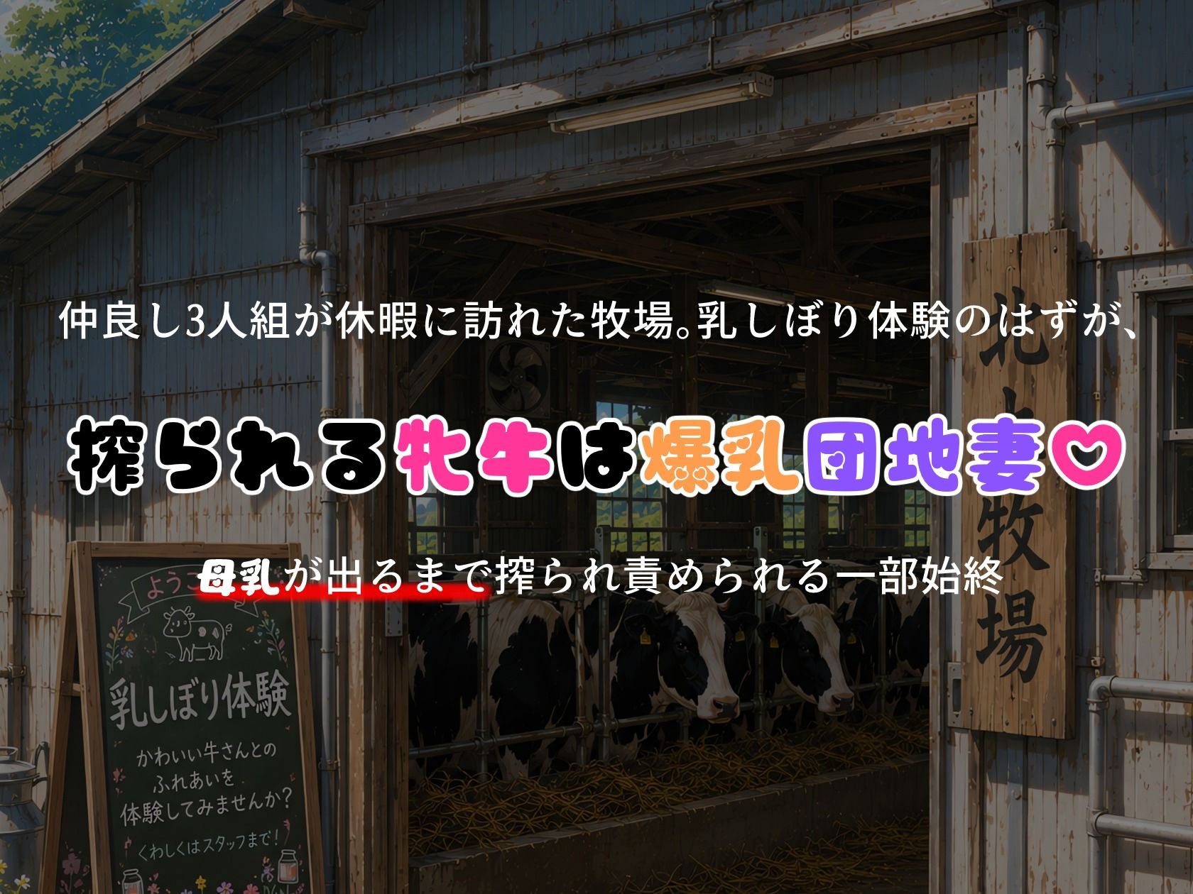 BreedingParty 爆乳団地妻の家族計画 〜搾られるのは私たちでした（はーと）〜 牧場乳しぼり体験編 サンプル画像1