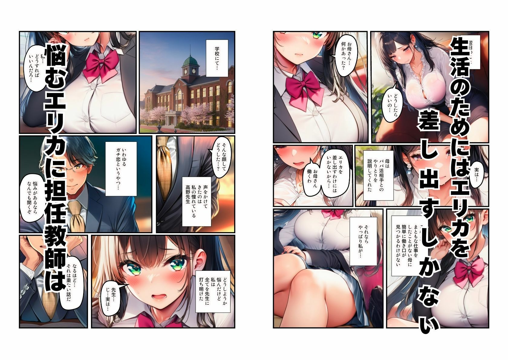 JKが母（熟女）の代理でパパ活したら担任教師がパパになった話 サンプル画像4