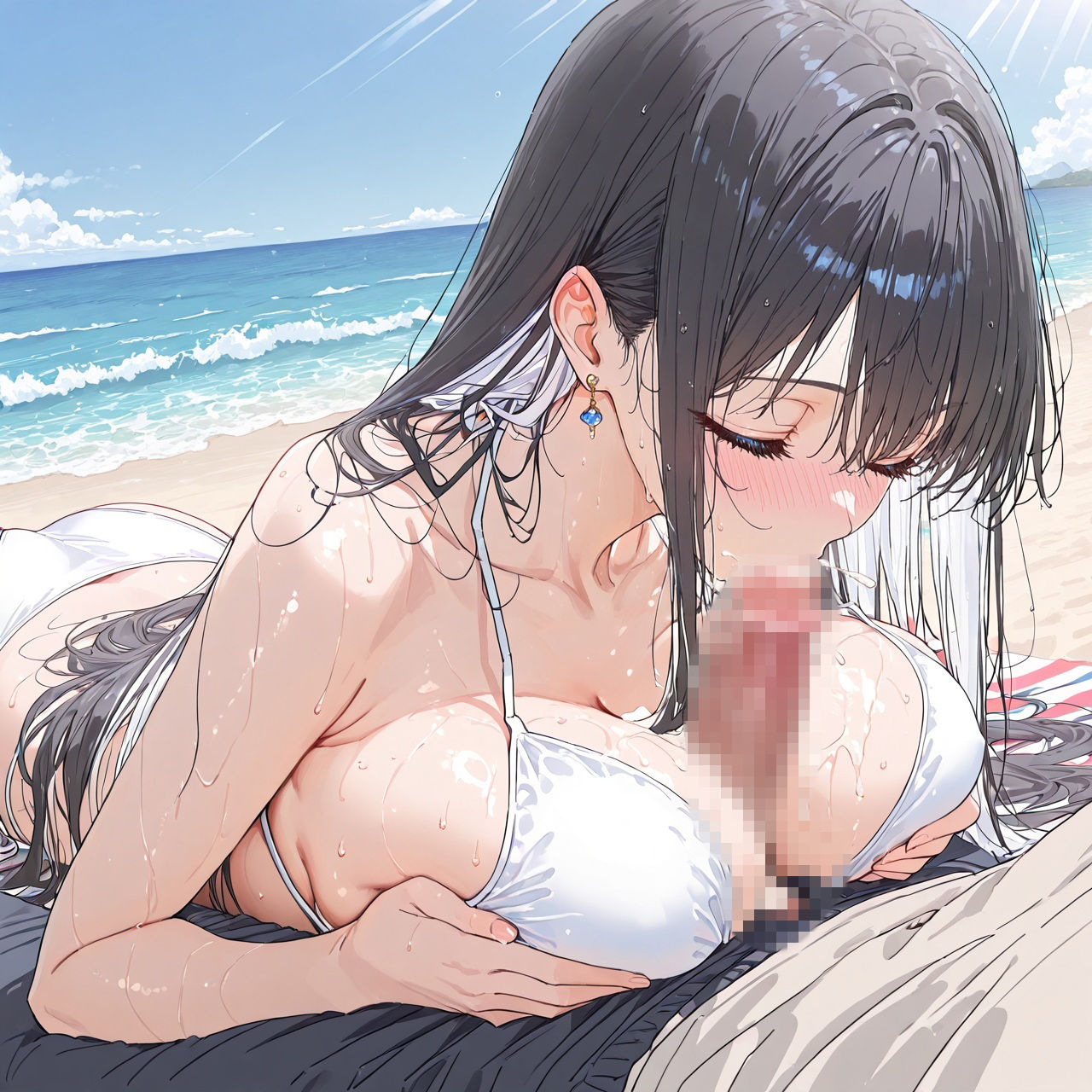 JK白ギャル白ビキニ海でただSEXするだけの話3 サンプル画像5