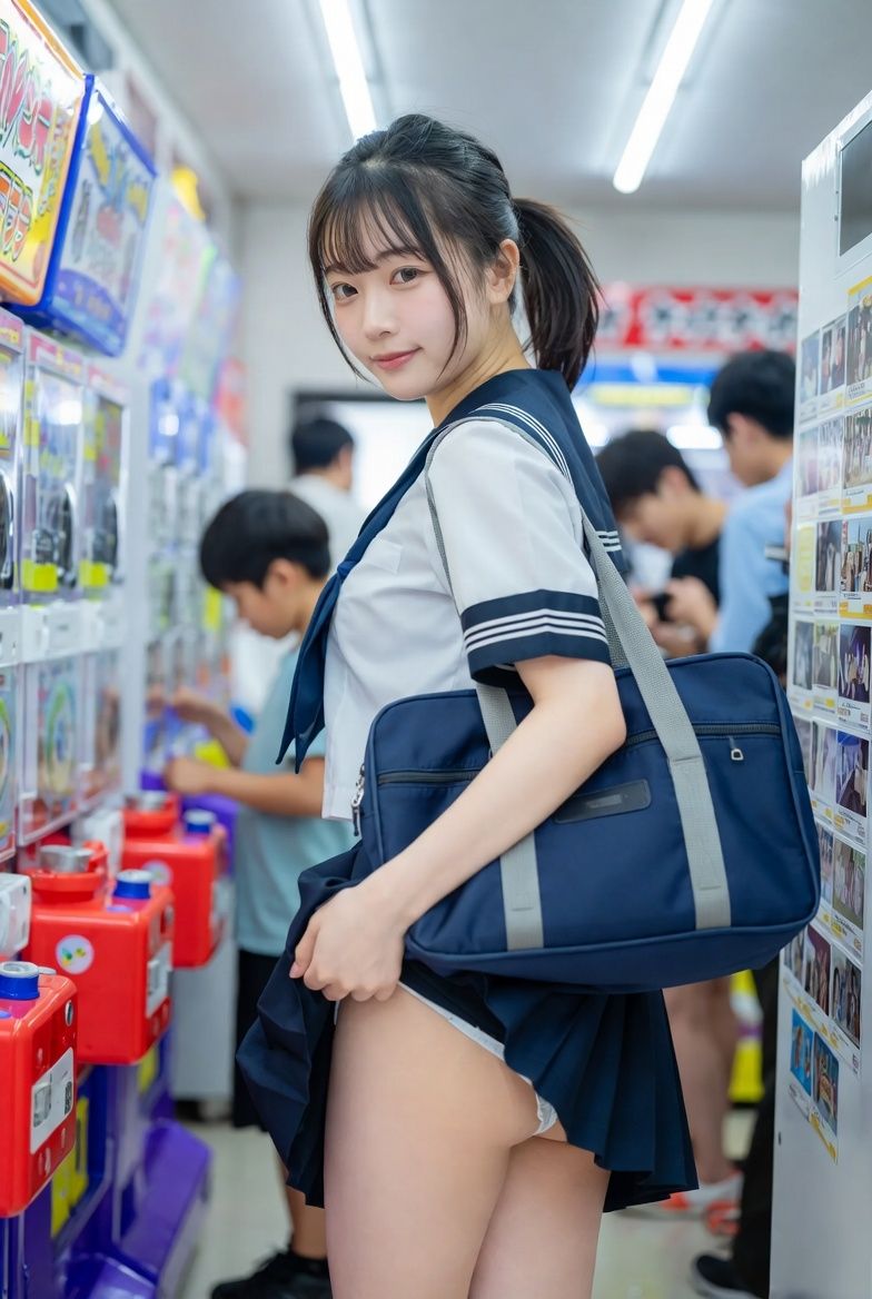 JK露出遊戯 〜危険で甘い、制服めくりプレイ〜 サンプル画像4