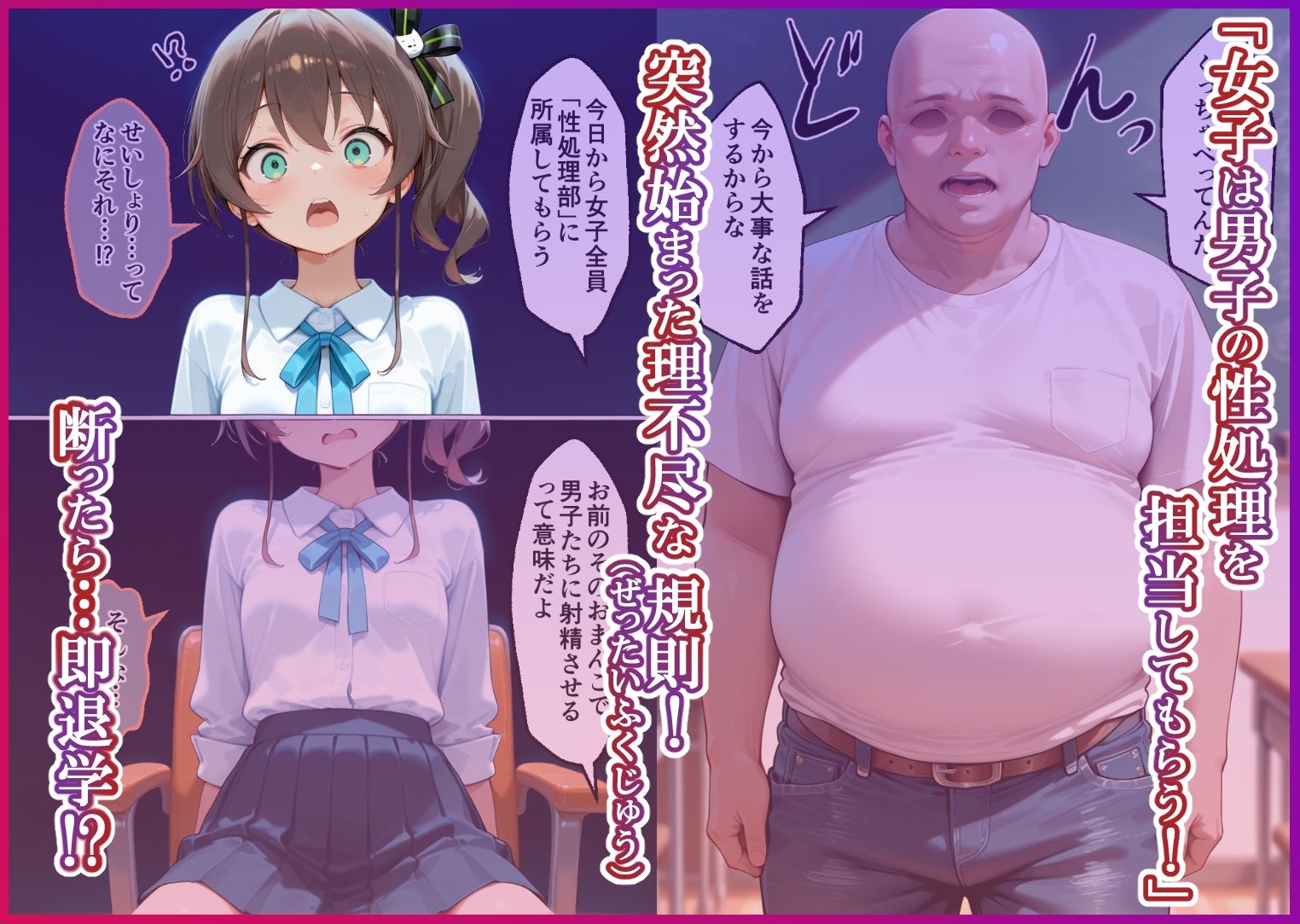 S○Xしないと即退学？ 今日から全員強●性処理部（はーと）中出しでご奉仕ポイント大量GET快楽堕ち凌●学園  Vチューバー編 サンプル画像1