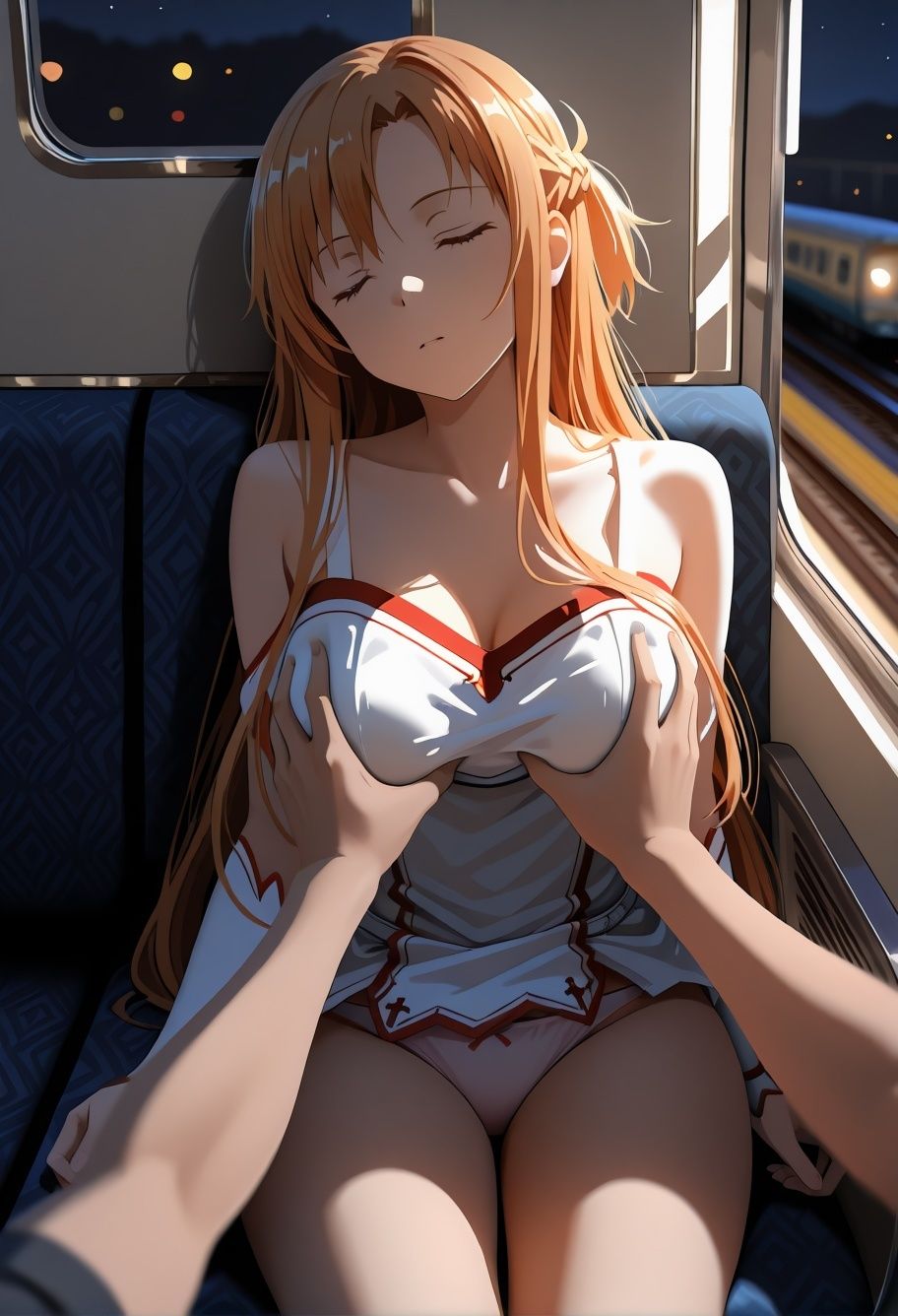 S〇Oア〇ナ電車痴●悶絶！巨乳美少女が連続絶頂イキ狂う170枚CG集 サンプル画像3