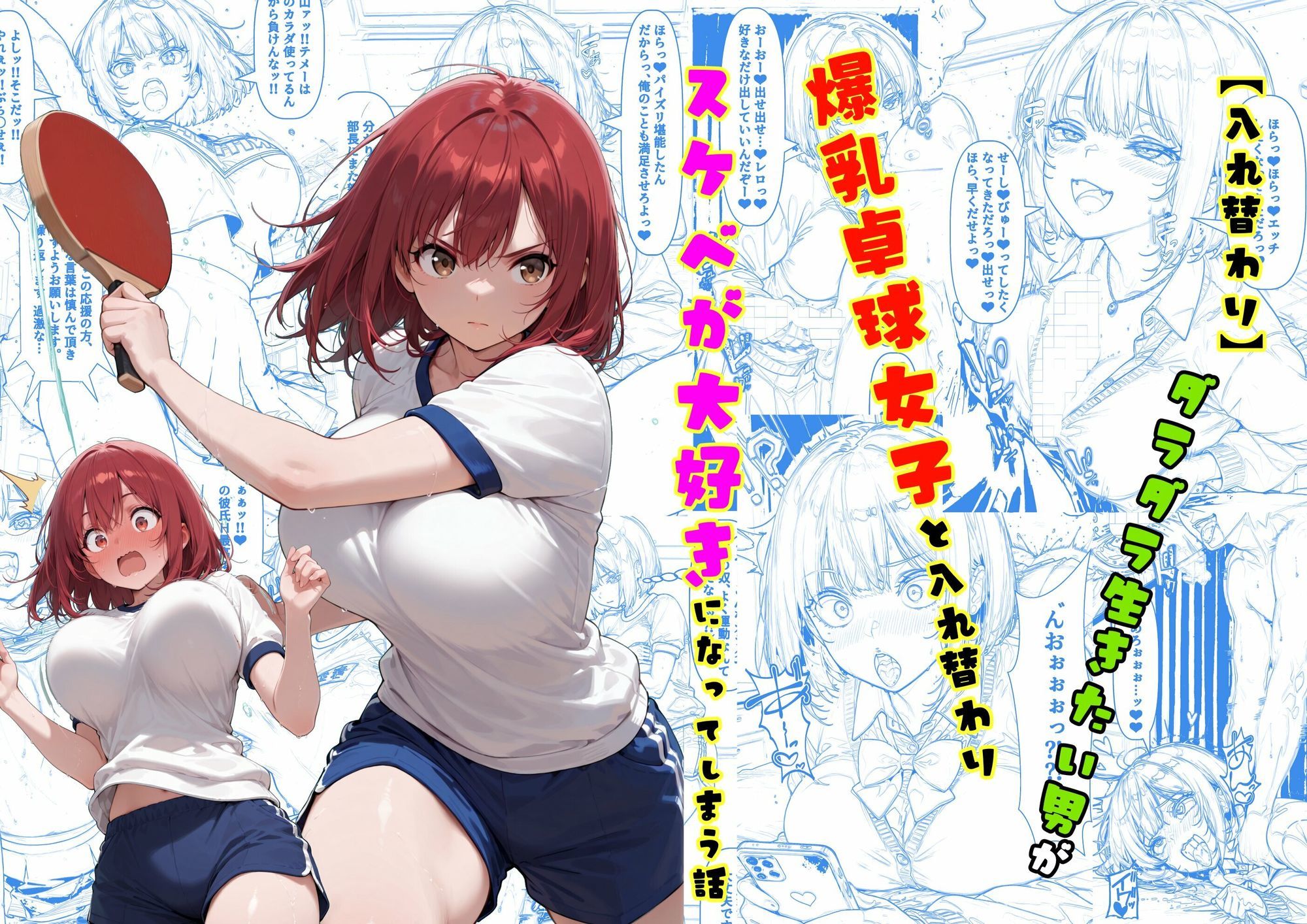 TS2作品セット8（【人格改変】クール美人なアイドルの護衛をチンポ大好き変態女に…・【入れ替わり】爆乳卓球女子と入れ替わり、スケベが大好きに…） サンプル画像5