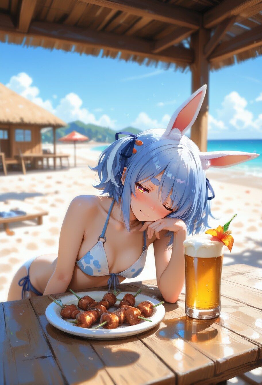Vtuberと海デート 〜兎田ぺ〇ら〜 サンプル画像5