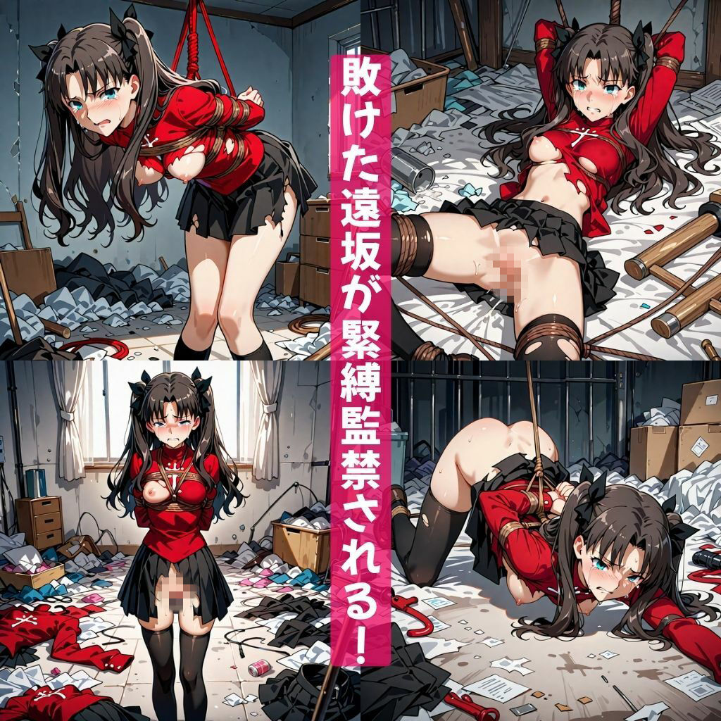 fa●e敗北ヒロインを緊縛！キモい親父が拘束調教泣いて感じてアヘ顔イキ狂い サンプル画像4