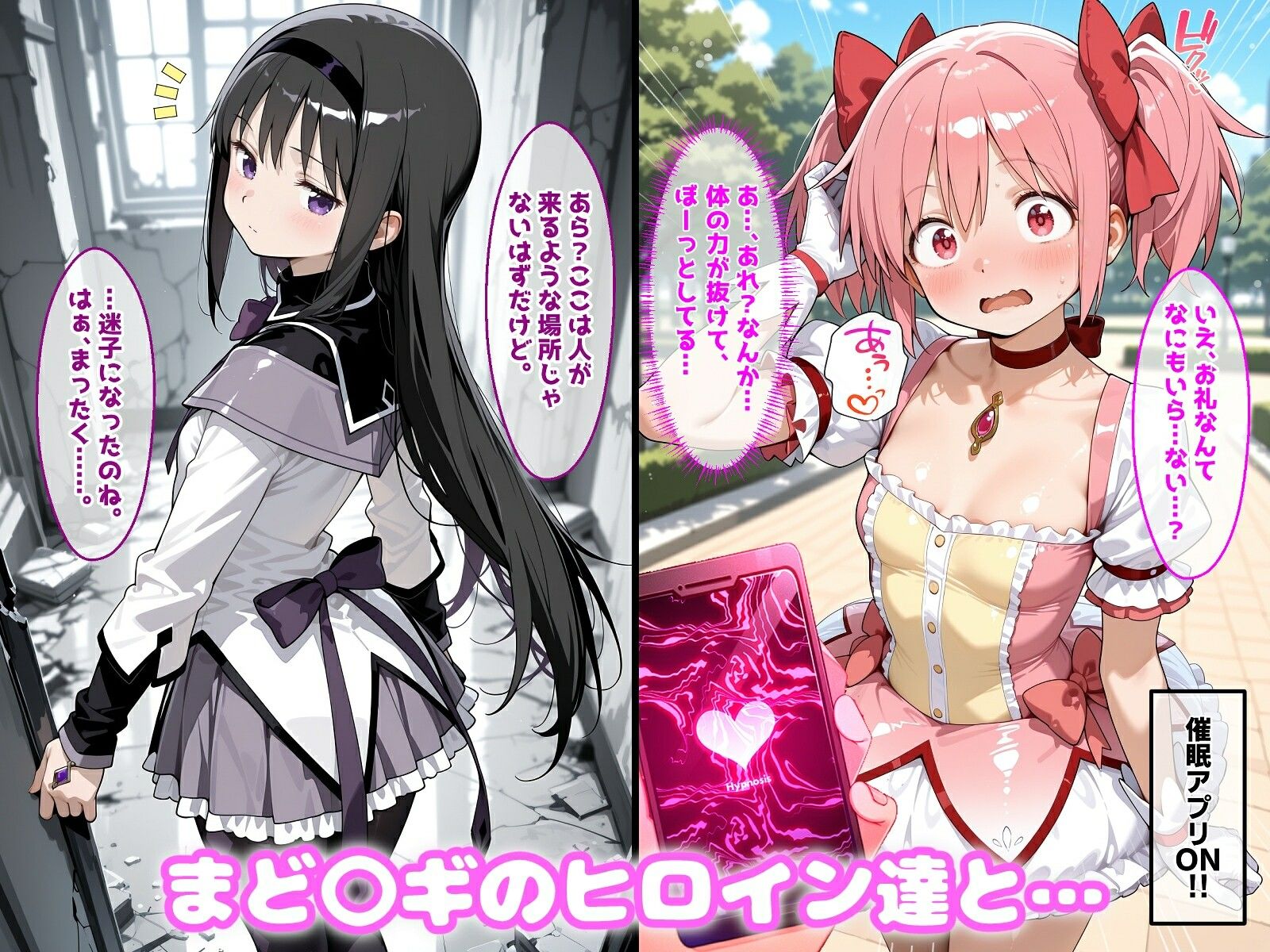 〇眠アプリで妊娠孕ませ  まど〇ギのヒロインたちと膣内射精えっちする話 サンプル画像1