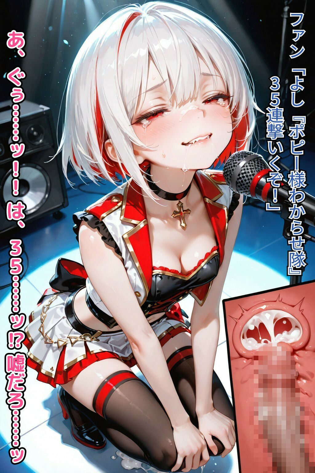 「こんなのファンサじゃねぇッ！」吸血鬼アイドル、ポピーの公開処刑セット【CDZ】【FANZA限定衣装:ギャル風/カーディガン/パーカー】 サンプル画像2