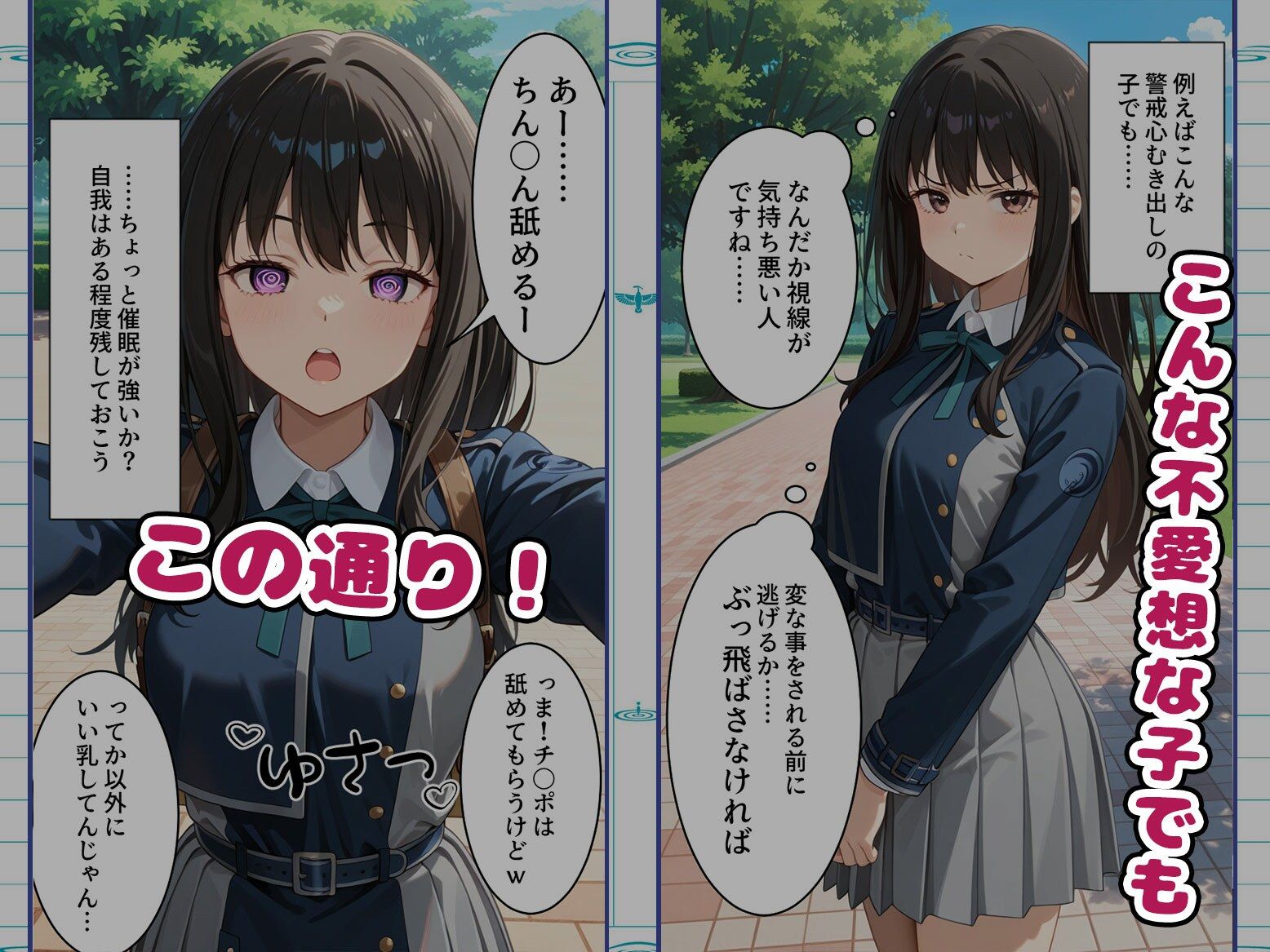 「こんなアプリがあればどんな事に使いますか？」〜見かけた子を誰でも「言いなり」に出来るチートアプリ〜1話【リコ〇スリコイル】 サンプル画像3