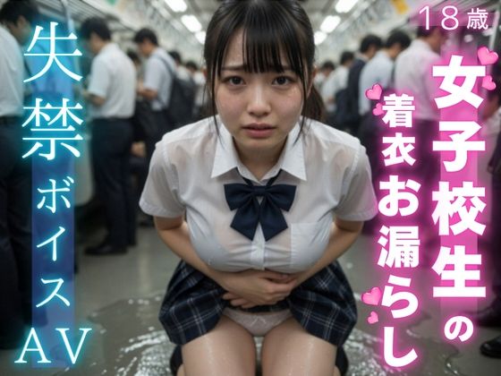 【 AI 動画 】 女子校生の失禁、着衣お漏らしボイスAV。 サンプル画像1