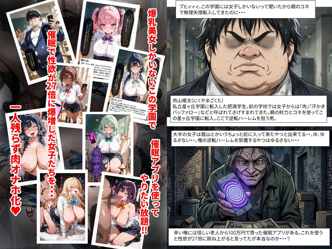 【210Pセリフ付】私立星ヶ丘学園 爆乳NTR総集編1000P〜10人の爆乳美少女が変態教師×催●アプリ×変態校長による10人同時孕ませNTR〜 サンプル画像5