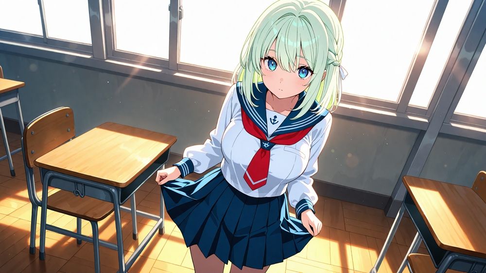 【4K】清楚な白スク水姉妹が部室で若手コーチの精液を争奪する孕ませ交尾 サンプル画像3