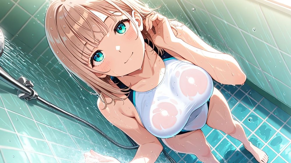 【4K】真っ白スク水の爆乳姉妹が水泳コーチに蕩かされて孕ませ交尾 サンプル画像6