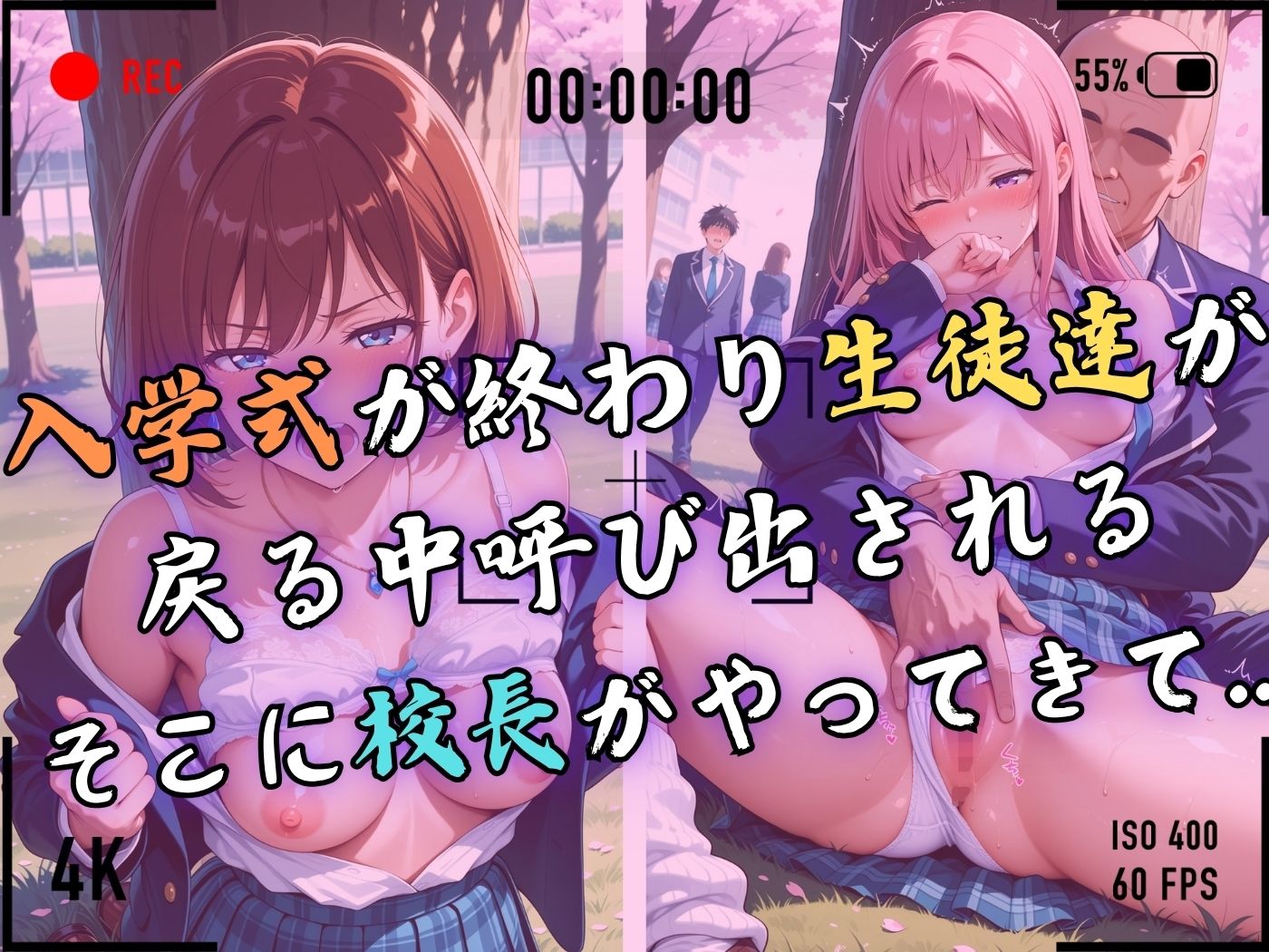 【4Kイラスト】1万3000人の生徒を抱いた校長による女子生徒への性指導（入学式編） サンプル画像4