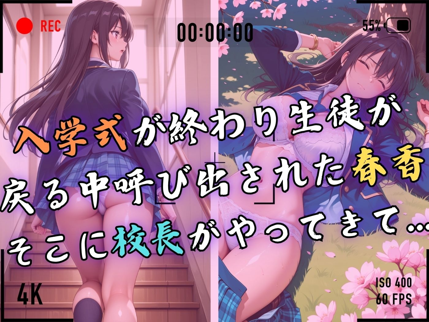 【4Kイラスト】1万3000人の生徒を抱いた校長による榊原春香への性指導（入学式編） サンプル画像4