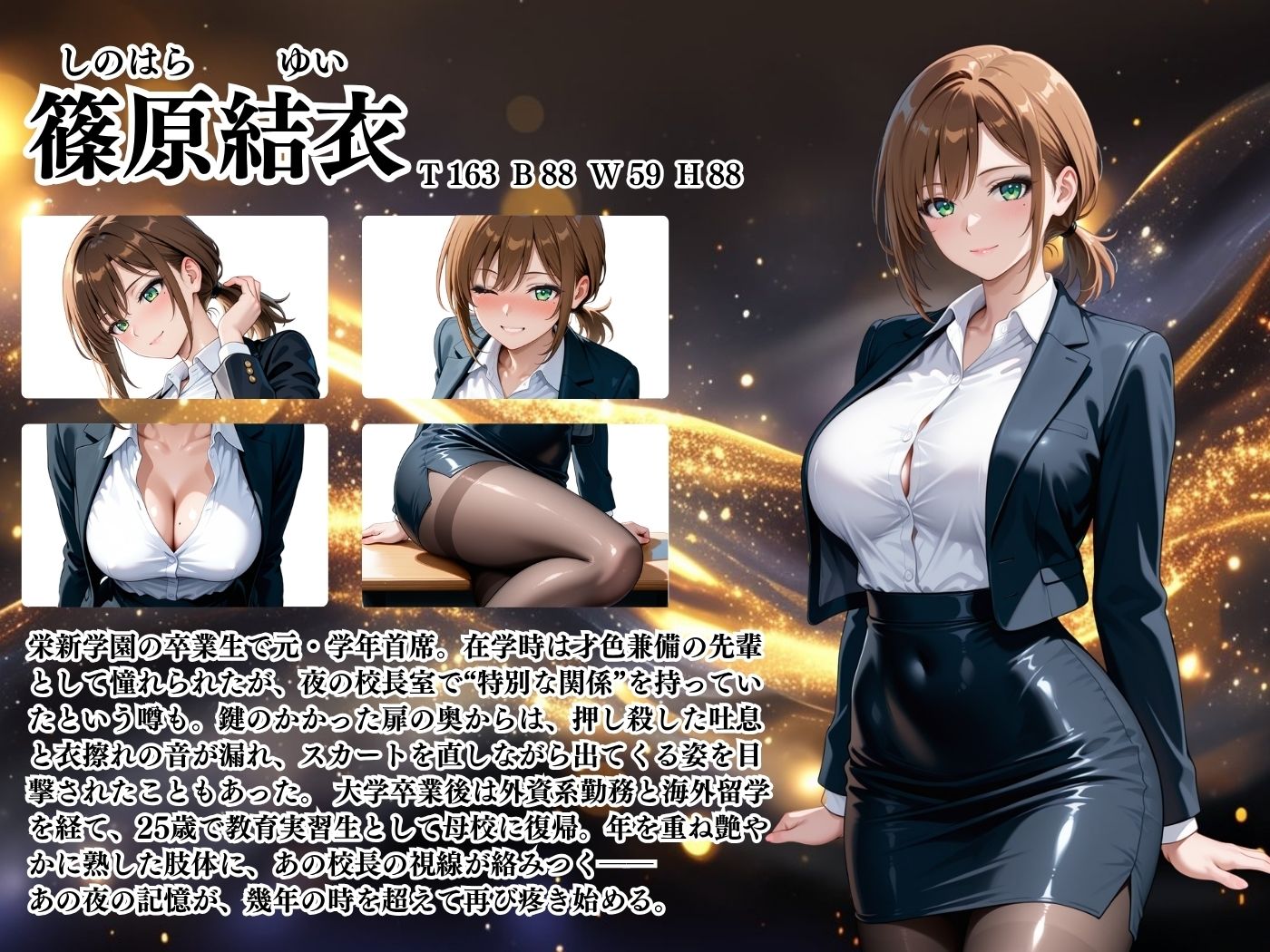 【4Kイラスト】1万3000人の生徒を抱いた校長による篠原結衣への性指導（ホワイトデー編） サンプル画像2