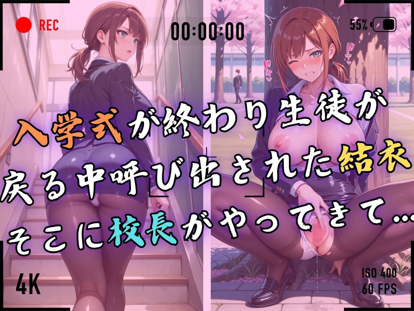 【4Kイラスト】1万3000人の生徒を抱いた校長による篠原結衣への性指導（入学式編） サンプル画像4