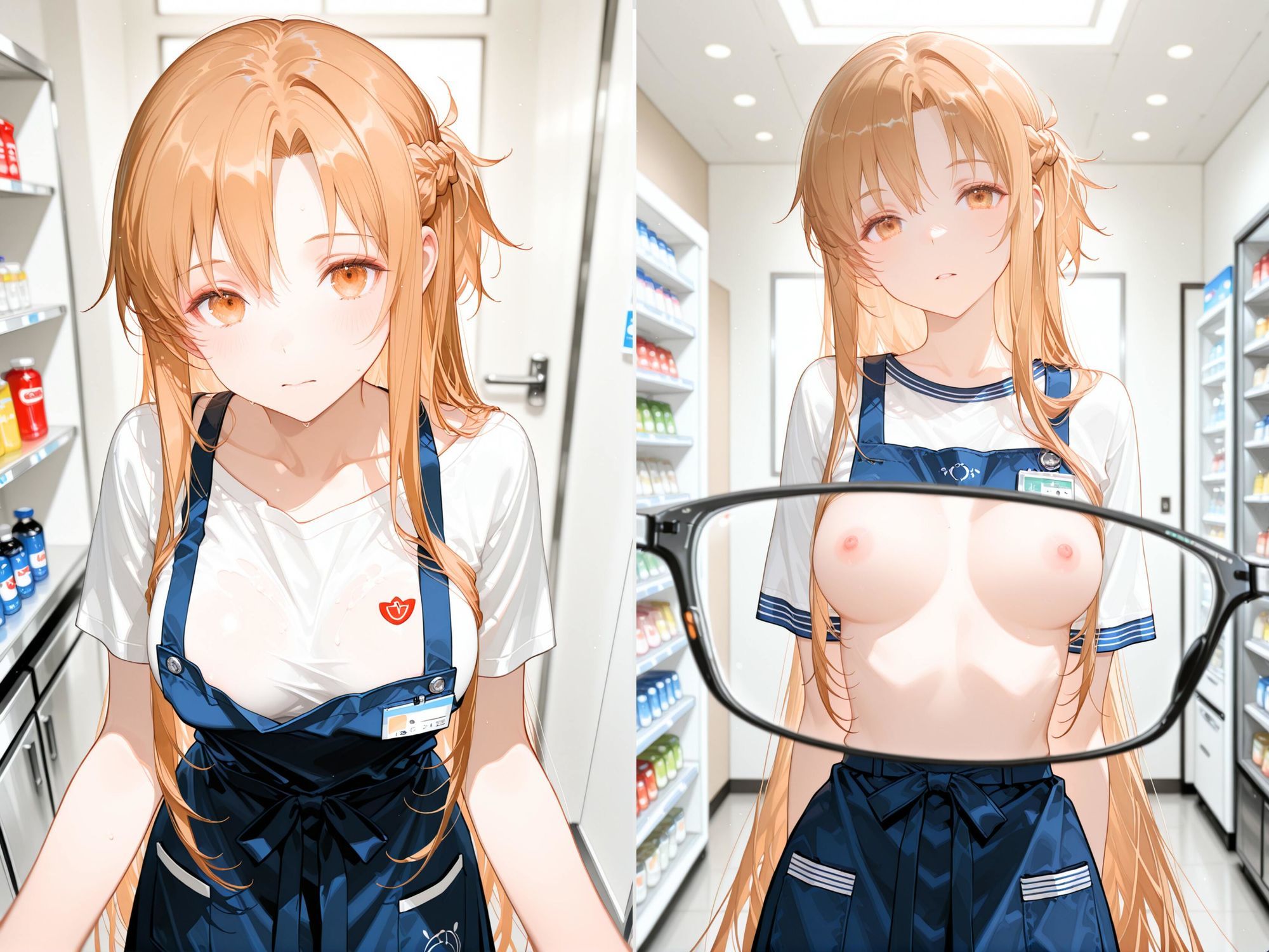 【4K動画付き】 24時間の快楽:コンビニで牝に目覚める ア〇ナ編 ソードアートオ〇ライン SAO 結〇明日奈 サンプル画像1