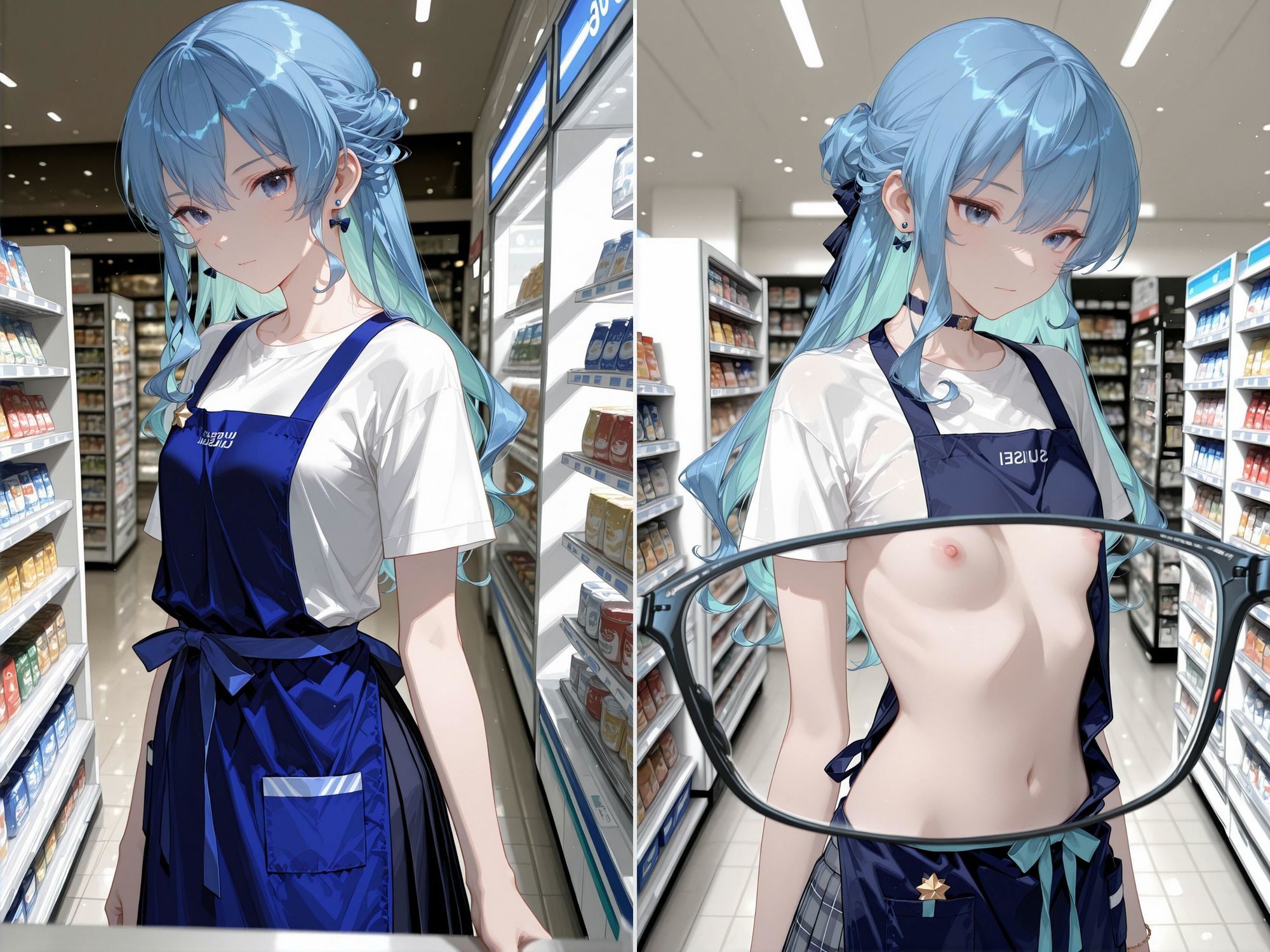 【4K動画付き】 24時間の快楽:コンビニで牝に目覚める 星〇すいせい編 ホ〇ライブ サンプル画像1