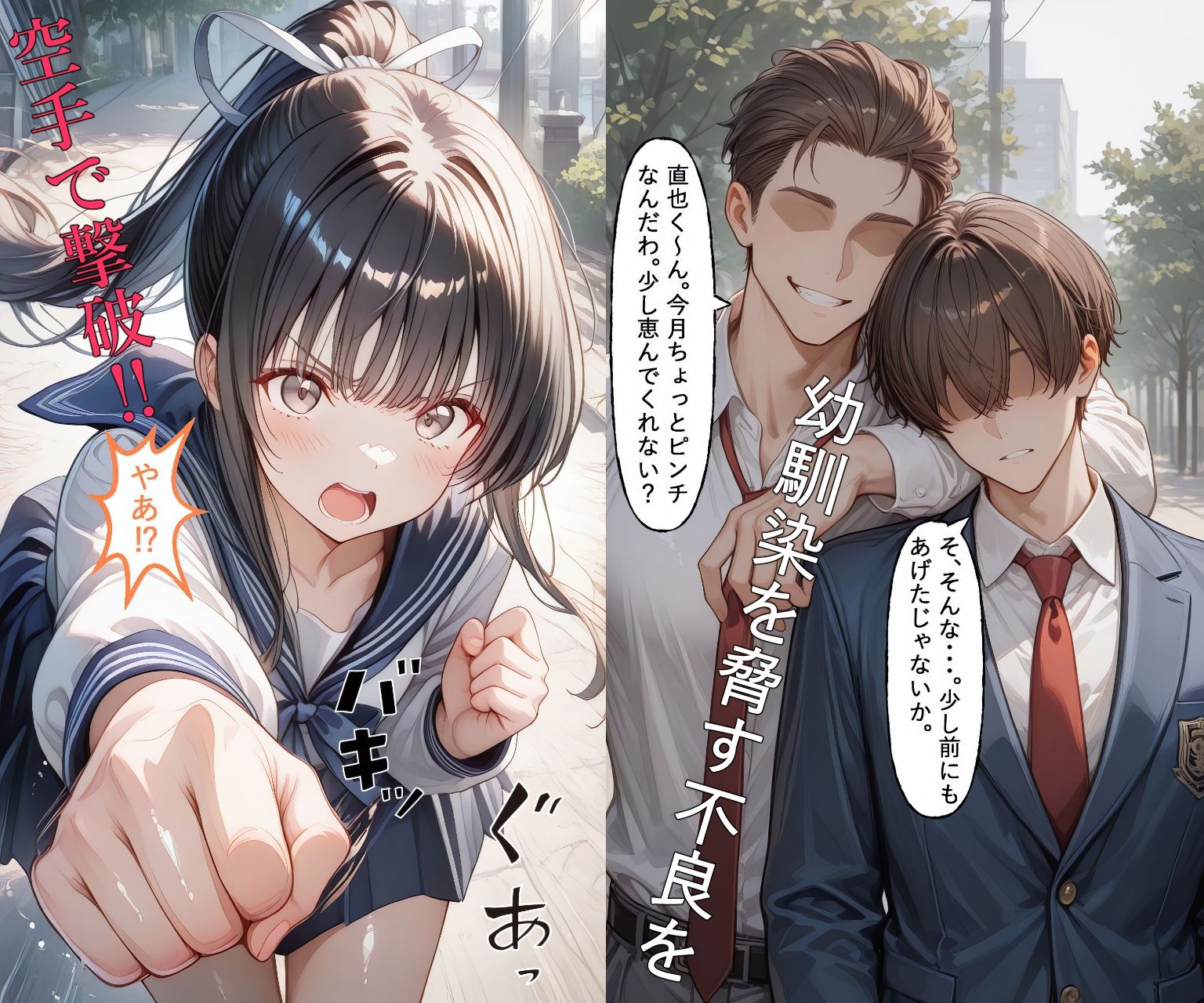 【500P セリフ付き】 空手美少女の敗北 肉便器にされた美少女 サンプル画像1