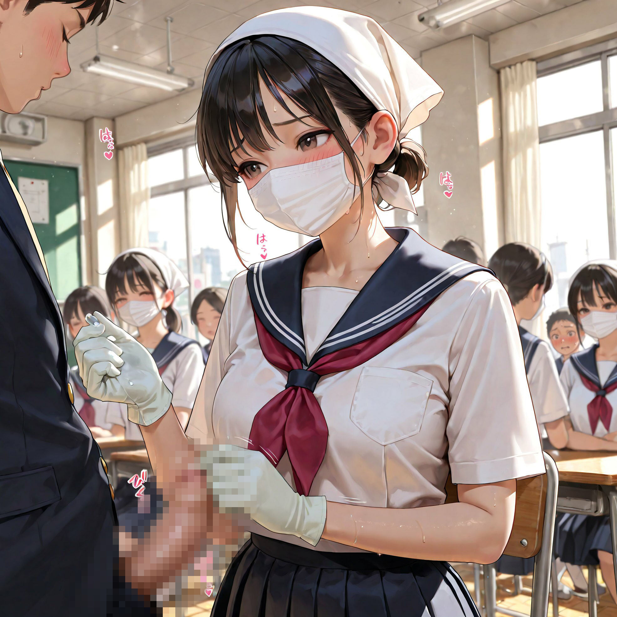 【500枚】お〇んぽ清掃係になったJKたち サンプル画像1