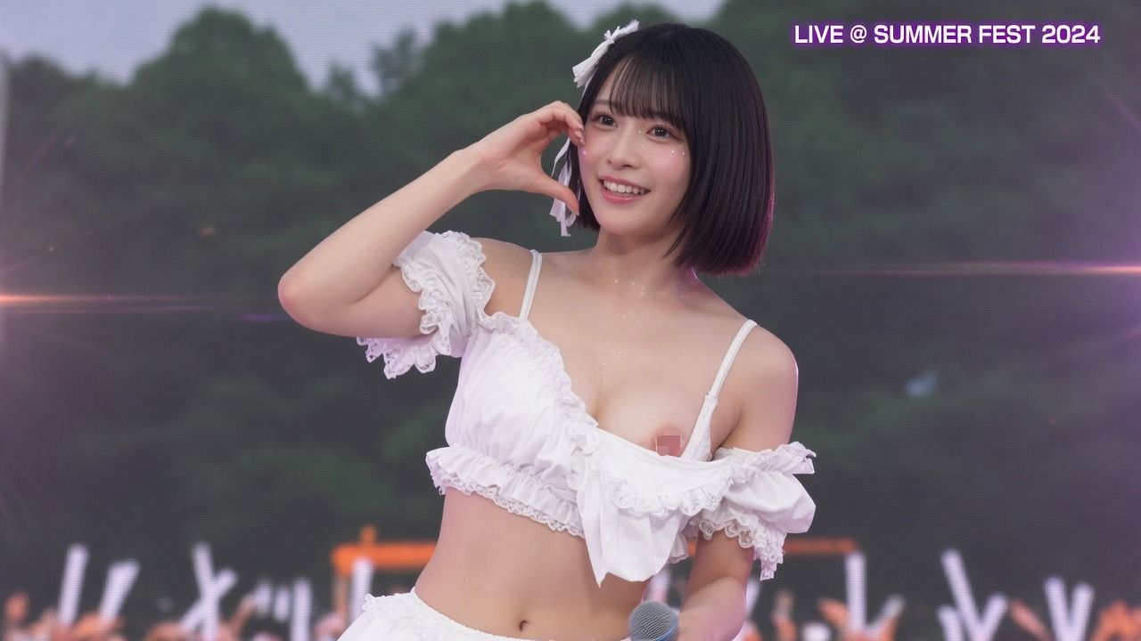 【78人】一眼レフ高速連写が捉えた 野外ライブでのアイドル本気ポロリ78連発【完全版】 サンプル画像6