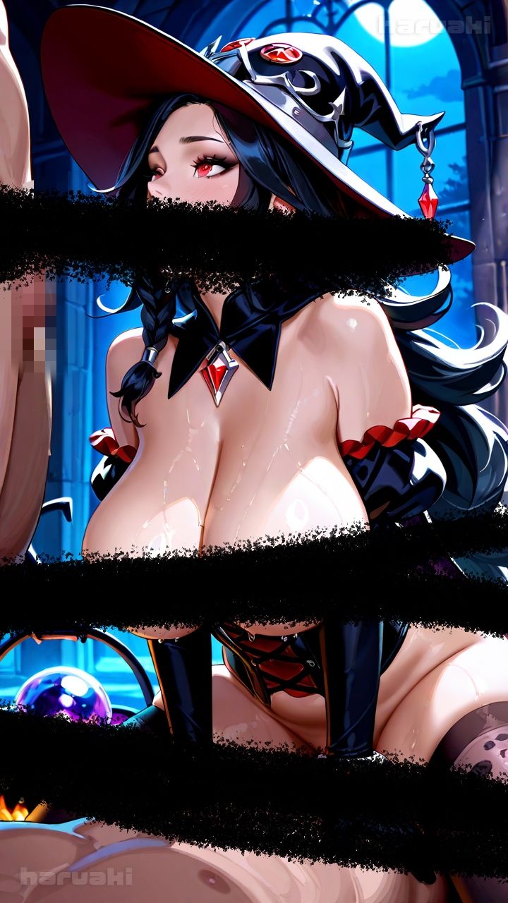 【AIアニメ巨乳美女写真集】Vol.11黒髪魔女のわがままおっぱい生活 サンプル画像3