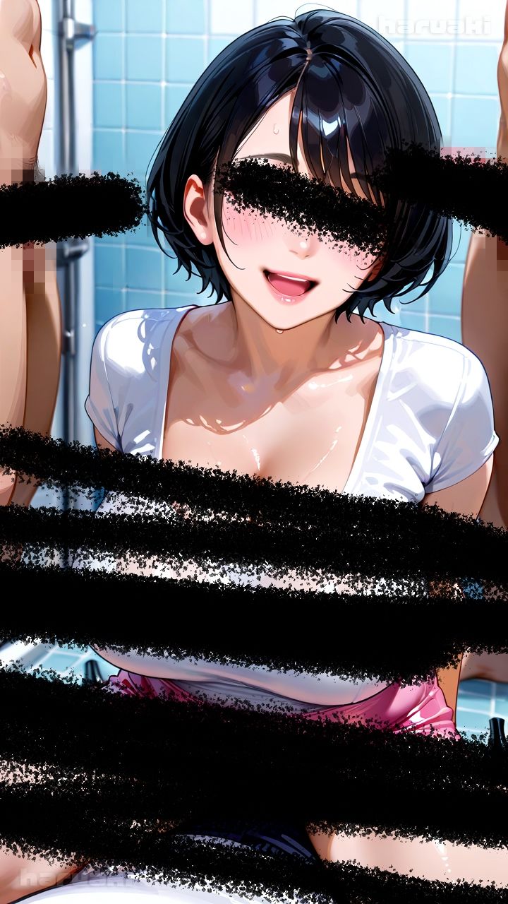 【AIアニメ巨乳美女写真集】Vol.13団地妻花宮さんがシャワー室でおっぱいする記録集 サンプル画像2