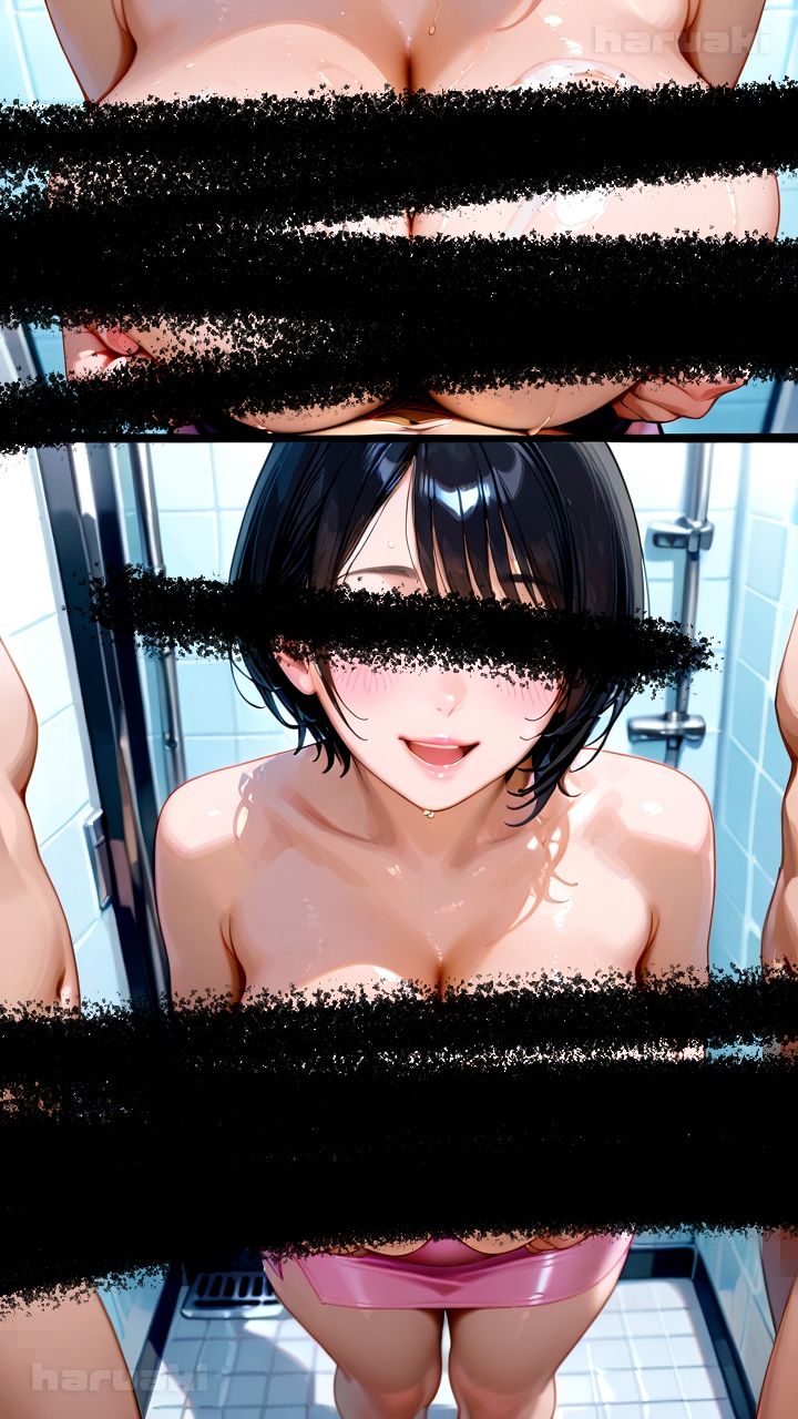 【AIアニメ巨乳美女写真集】Vol.13団地妻花宮さんがシャワー室でおっぱいする記録集 サンプル画像5
