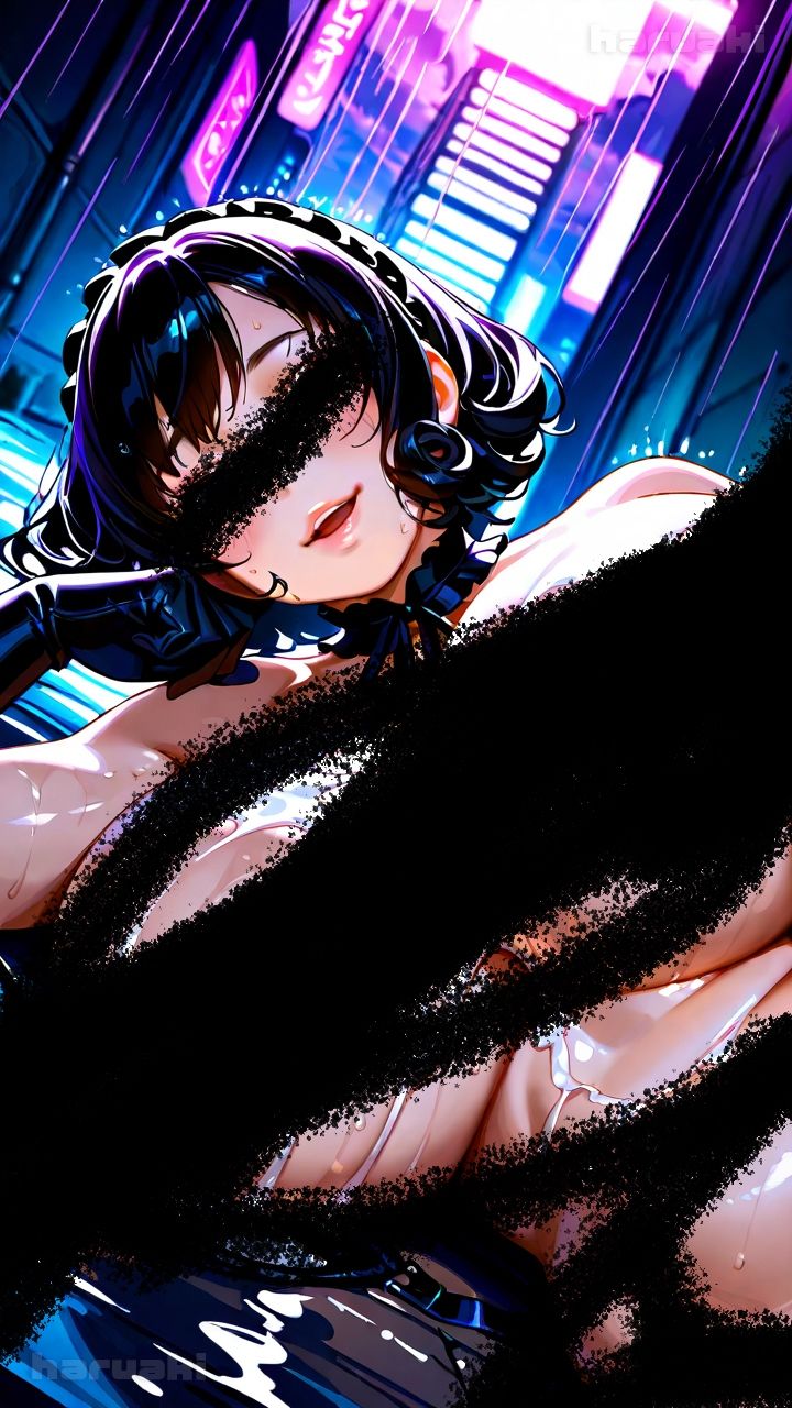 【AIアニメ巨乳美女写真集】Vol.16路地で出会ったふわふわ系ゴスロリ山口さんのおっぱいバトル サンプル画像5
