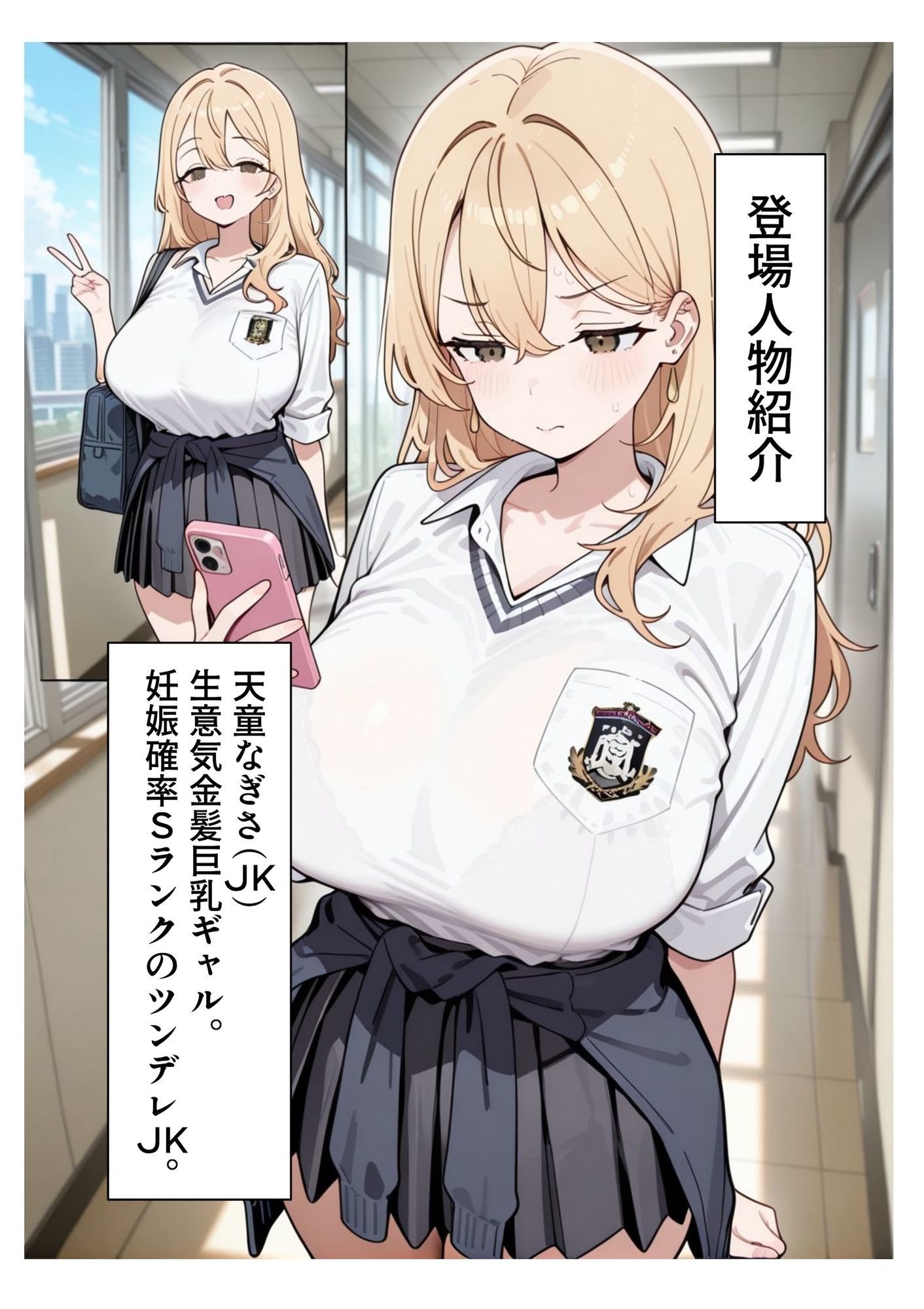 【AIイラスト・漫画集】スマホに届いた性交命令〜ゴミジジイ兄弟の種で子宮パンパン サンプル画像3