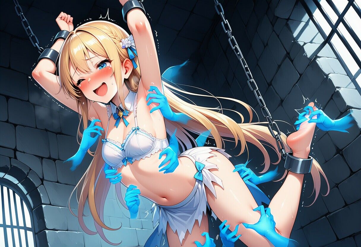 【AIイラスト集】牢獄でこちょこちょの刑 サンプル画像2