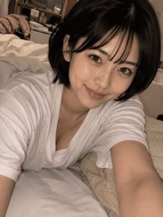 【AIグラビア】「ダメだよ？」と言いながら視線で誘う…ベッドの上の無防備なひなちゃん 60P サンプル画像9
