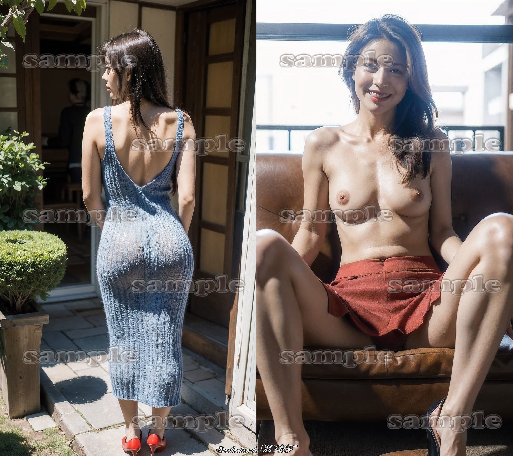 【AIグラビア】熟女のヒップとトップレス姿 サンプル画像6