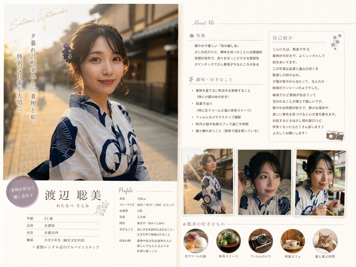 【AI生成】AI写真集 Vol.4 渡辺 聡美 インターン/大学生（24）「インターンと過ごす、禁断の時間」 サンプル画像1