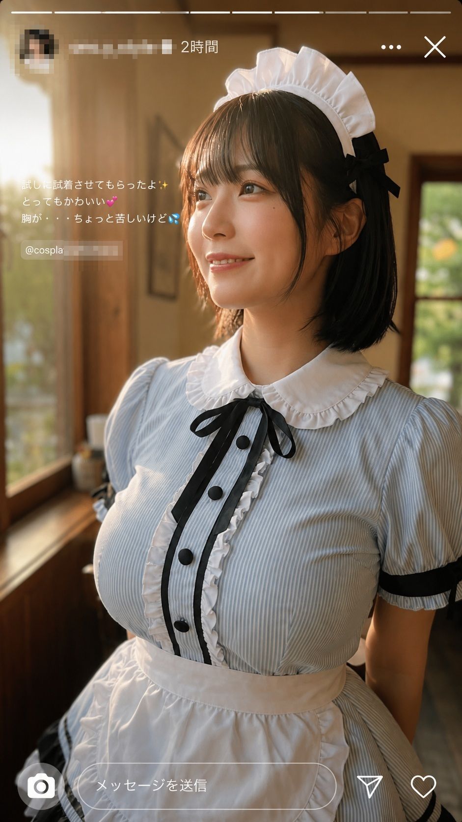 【AI生成】IMAGE VIDEO ＆ AI写真集 Vol.5 小野結愛 コスプレ喫茶Ohanaアルバイト/大学生（20） 「古びた喫茶店の、女神がおもてなし」 サンプル画像4