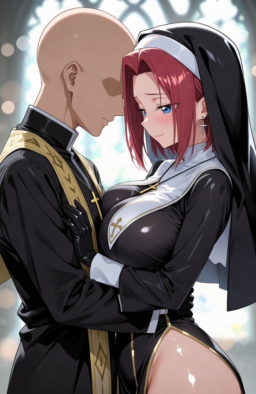 【C◯C.・紅◯カレン】シスター服で教会で汗だくセックスする【CG210枚】 サンプル画像6