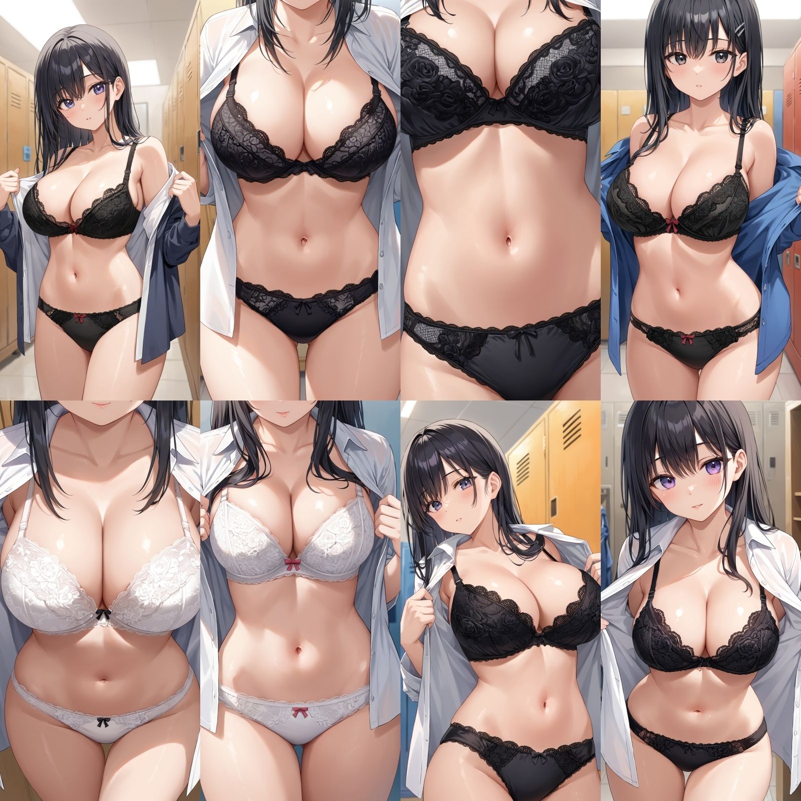 【J〇巨乳盗撮】シャツ脱ぎレース下着【500枚】 サンプル画像1
