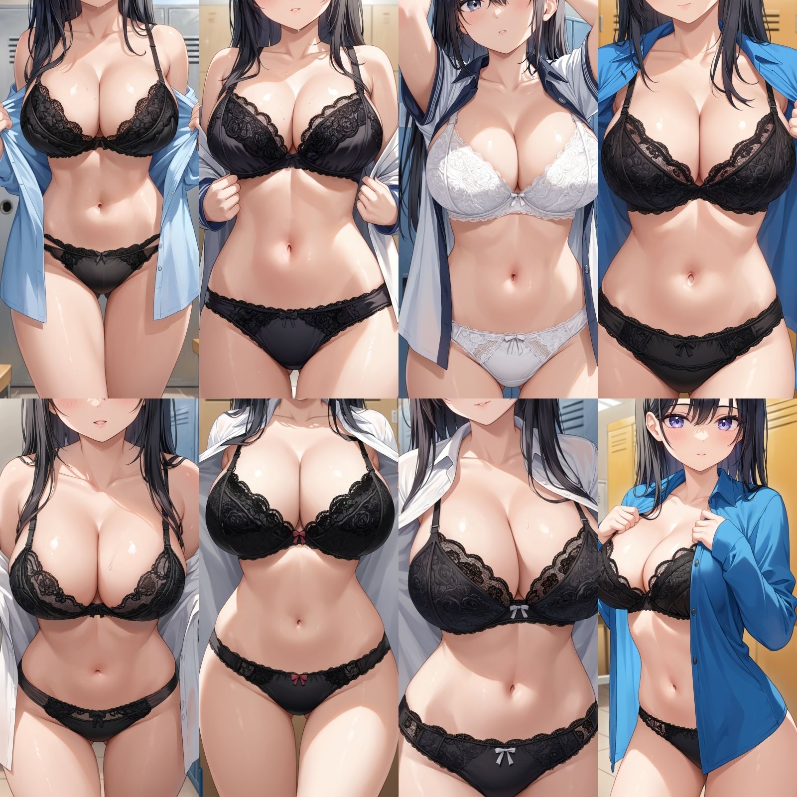 【J〇巨乳盗撮】シャツ脱ぎレース下着【500枚】 サンプル画像3